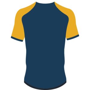 Custom Dark Blue & Yellow Stripe Softball Jersey - Half Sleeve for All Ages